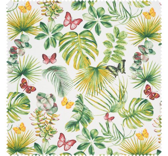 Tissu imprim&eacute; aspect lin au m&egrave;tre &laquo; Tropic Varia &raquo;