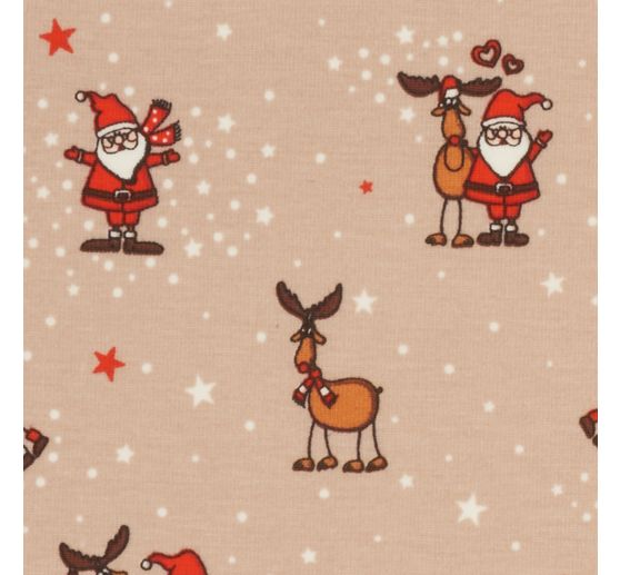 Jersey fabric "Santa and Rudolf"