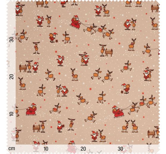 Jersey fabric "Santa and Rudolf"