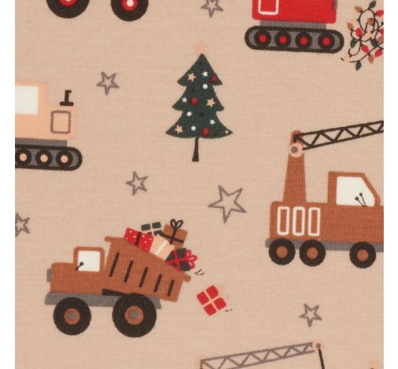Jersey-Stoff "Trucks and Trees"