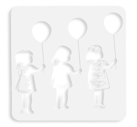VBS Schablone "M&auml;dchen mit Ballon", 30 x 30 cm"