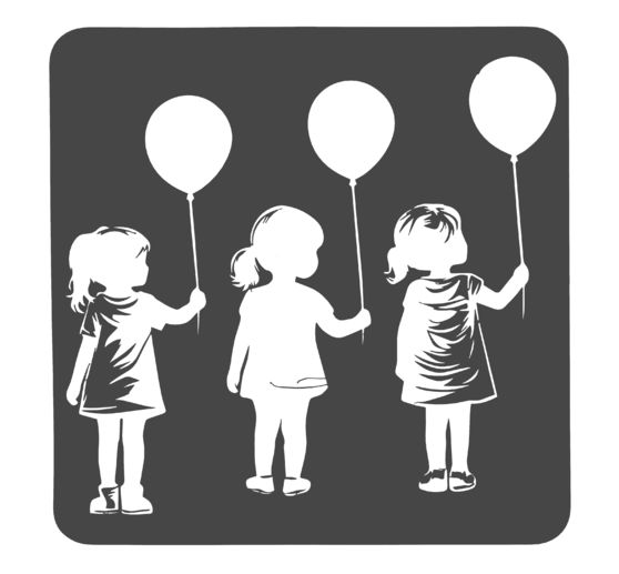 VBS Schablone "M&auml;dchen mit Ballon", 30 x 30 cm"