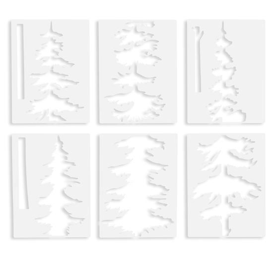 Set de pochoirs VBS &laquo; Hauts sapins &raquo;, 6 pc.