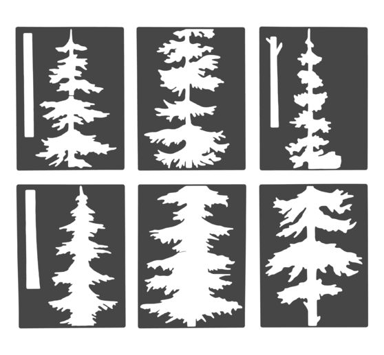Set de pochoirs VBS &laquo; Hauts sapins &raquo;, 6 pc.