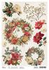 Ciao Bella motif straw silk "Merry & Bright - Floral Wreaths"