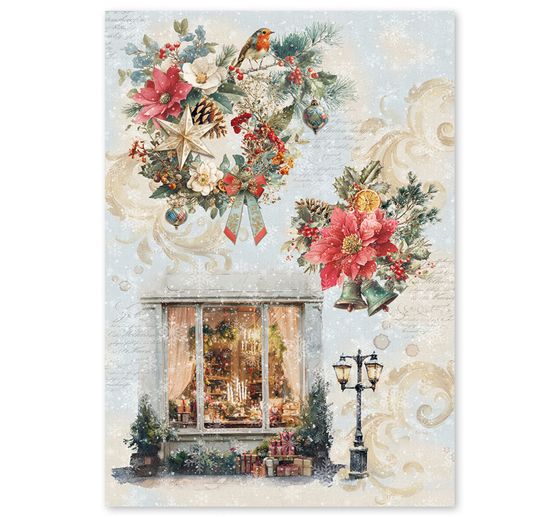 Ciao Bella Motiv-Strohseiden Sortiment "Merry & Bright", 4er-Set