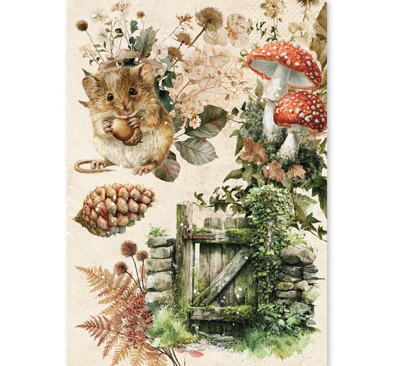 Ciao Bella Motiv-Strohseiden Sortiment "The Nature Journal", 8er-Set