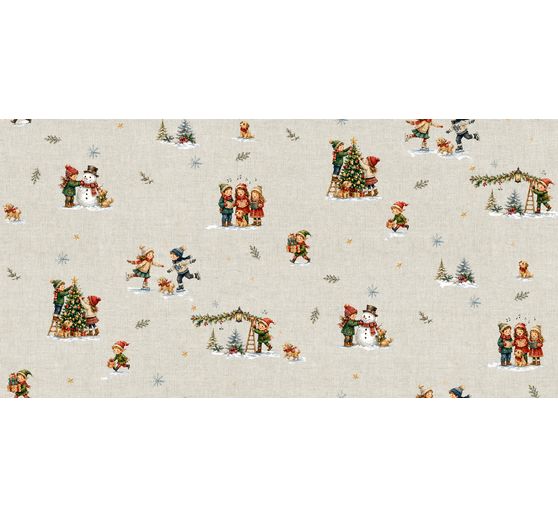 Cotton fabric "Christmas Children Nostalgia", acrylic coated