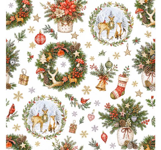 Cotton fabric "Festive Christmas World", acrylic coated