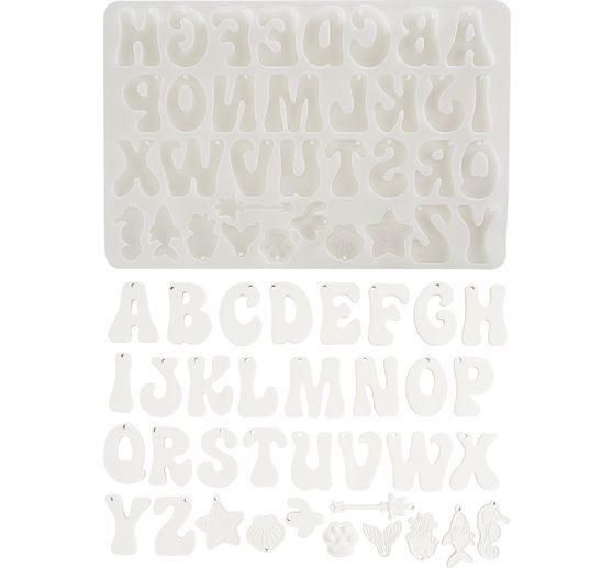 VBS Silikon-Gie&szlig;form "Buchstaben-Anh&auml;nger"