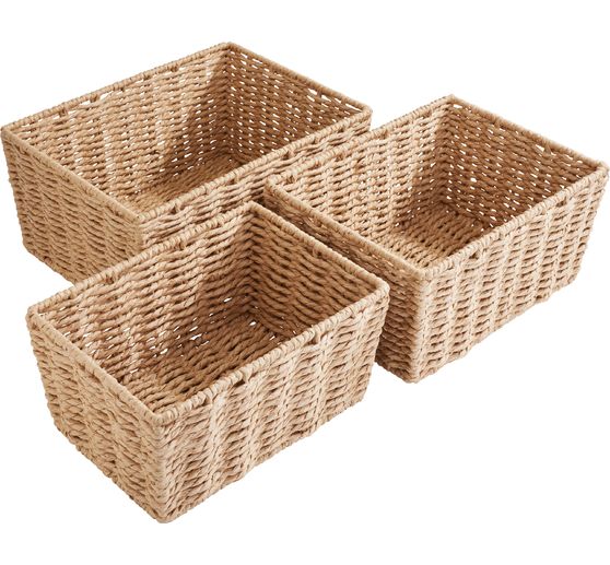 VBS Basket &ldquo;Rectangular&rdquo;, woven, set of 3