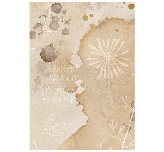 Stamperia Motiv-Strohseide Backgrounds "Flowers and Poems", DIN A6, 8er Set