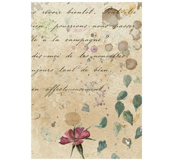 Stamperia Motiv-Strohseiden Sortiment "Flowers and Poems", DIN A6, 8er Set