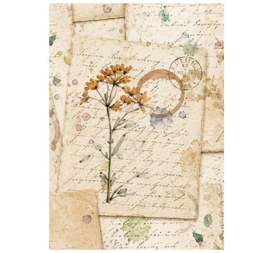 Stamperia Motiv-Strohseiden Sortiment "Flowers and Poems", DIN A6, 8er Set