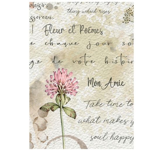 Stamperia Motiv-Strohseiden Sortiment "Flowers and Poems", DIN A6, 8er Set