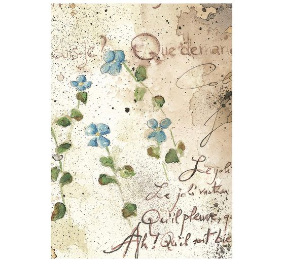 Stamperia Motiv-Strohseiden Sortiment "Flowers and Poems", DIN A6, 8er Set