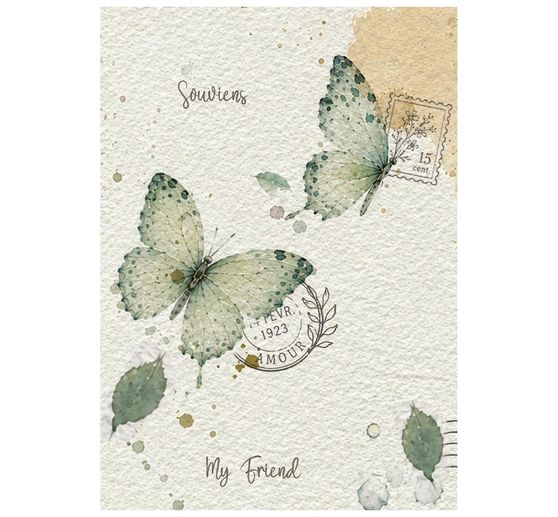 Stamperia Motiv-Strohseiden Sortiment "Flowers and Poems", DIN A6, 8er Set