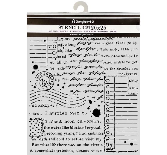 Stamperia Schablone "Cozy Family - Letters", 20 x 25 cm