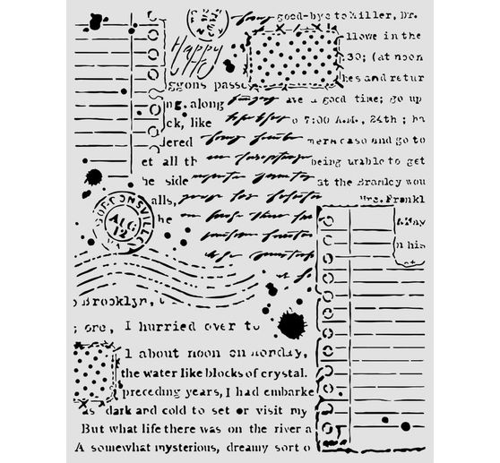 Stamperia Schablone "Cozy Family - Letters", 20 x 25 cm