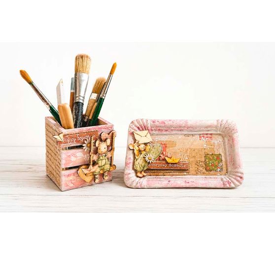 Motifs estamp&eacute;s Stamperia &laquo; Cozy Family &raquo;