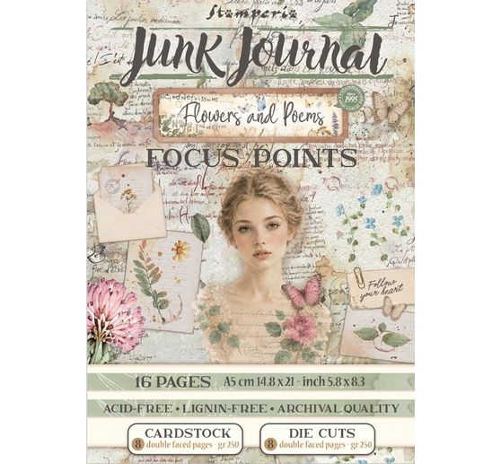 A5 Junk Journal Focus Points Stamperia &laquo; Flowers and Poems &raquo;