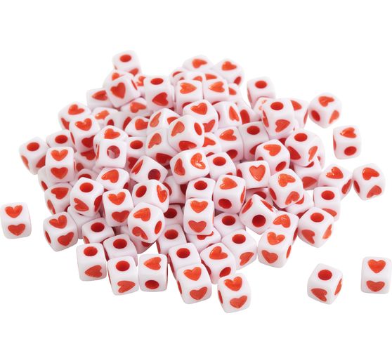 Perles cubes &laquo; C&oelig;ur &raquo;