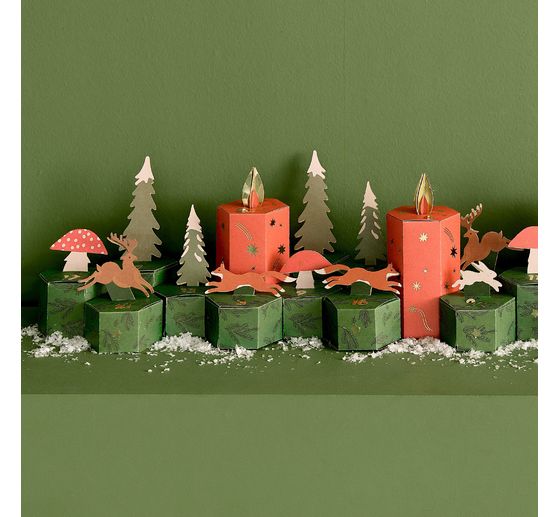 Kit cr&eacute;atif calendrier de l&rsquo;Avent &laquo; Animaux de la for&ecirc;t &raquo;