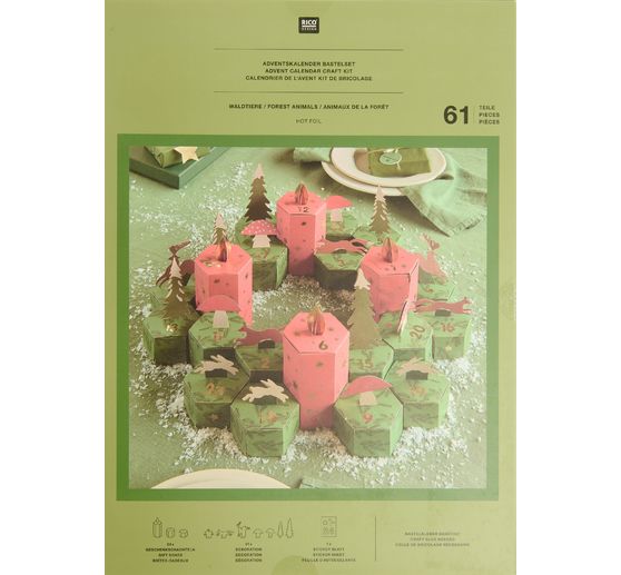 Kit cr&eacute;atif calendrier de l&rsquo;Avent &laquo; Animaux de la for&ecirc;t &raquo;