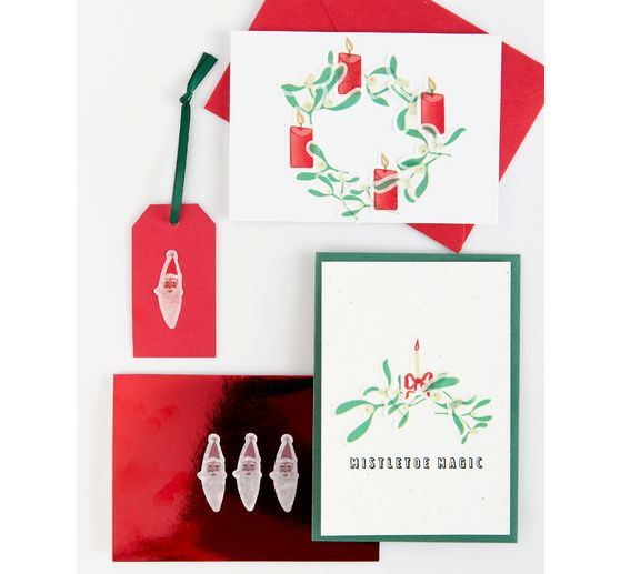 Washi stickers "Mistletoe branches & Candles"