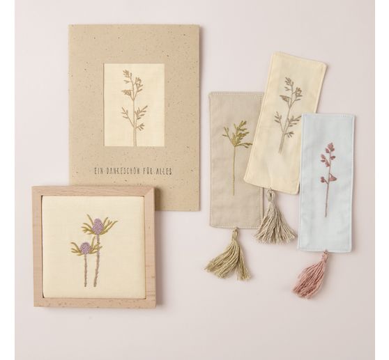 Stickpackung "Blumen und Gr&auml;ser", vorgezeichnet