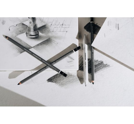 STAEDTLER Kohlestifte "Mars Lumograph" charcoal 100C, 4-tlg.