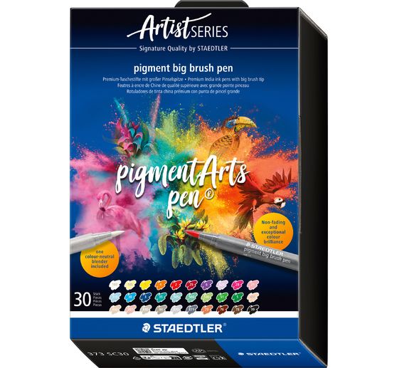 Pigment big brush pen STAEDTLER &laquo; Pigment Arts &raquo;, 30 couleurs