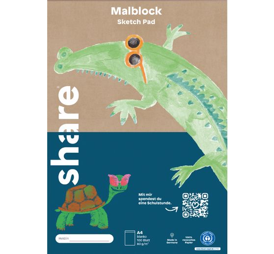 Bloc &agrave; dessin share, A4, 100 feuilles