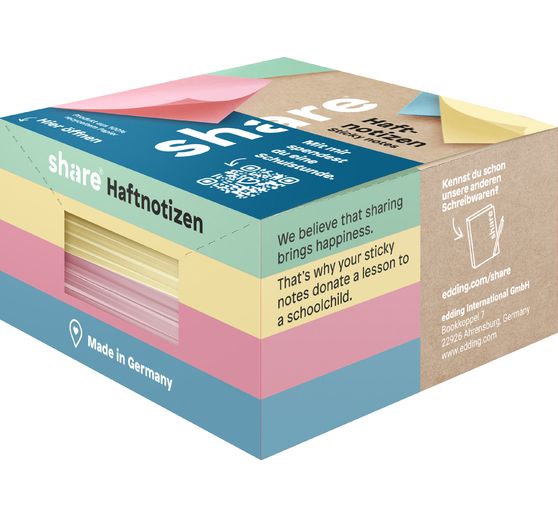 share Sticky notepad, 4 x 100 sheets