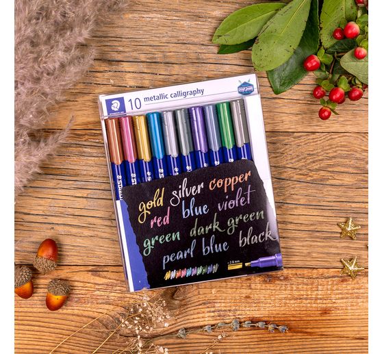 STAEDTLER Marker "Metallic Calligraphy", 10 Farben