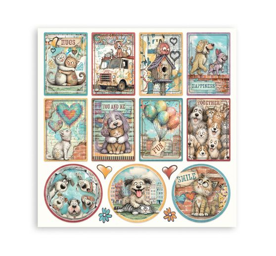 Bloc de papier scrapbooking Stamperia &laquo; Furry Friends 2 &raquo;