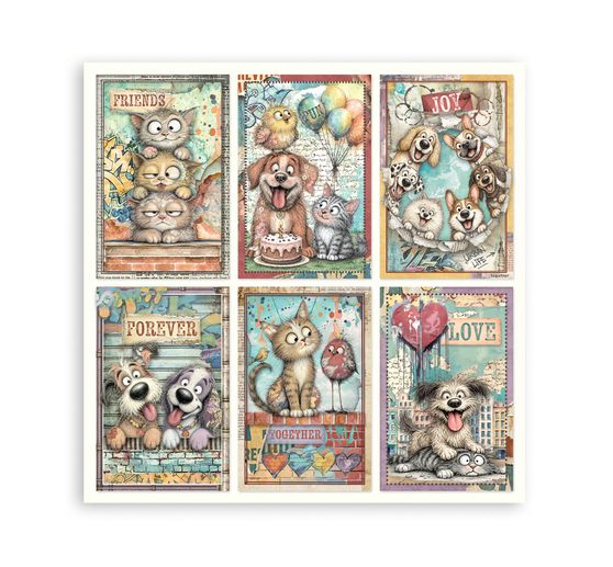 Bloc de papier scrapbooking Stamperia &laquo; Furry Friends 2 &raquo;