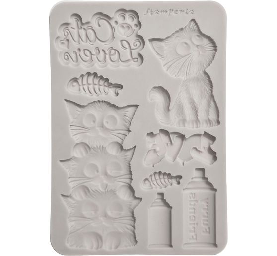 Stamperia Silicone mould A5 "Furry Friends 2 - Cats"