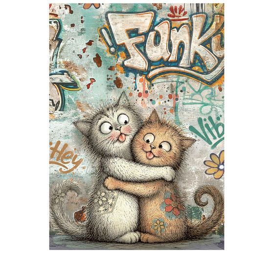 Stamperia Motif straw silk assortment "Furry Friends 2", DIN A6, set of 8