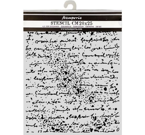 Stamperia Schablone "Cosmos - Handwriting", 20 x 25 cm