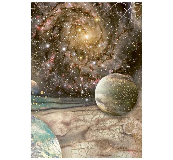 Stamperia Motiv-Strohseide Backgrounds "Cosmos", DIN A6, 8er Set