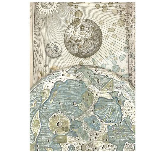 Stamperia Motiv-Strohseide Backgrounds "Cosmos", DIN A6, 8er Set
