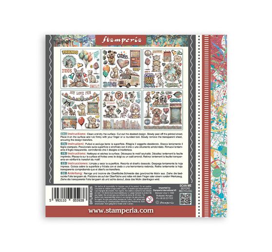 Stamperia Rub On assortment "Furry Friends 2"
