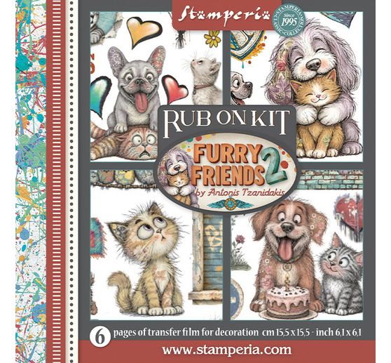 Stamperia Rub On assortment "Furry Friends 2"