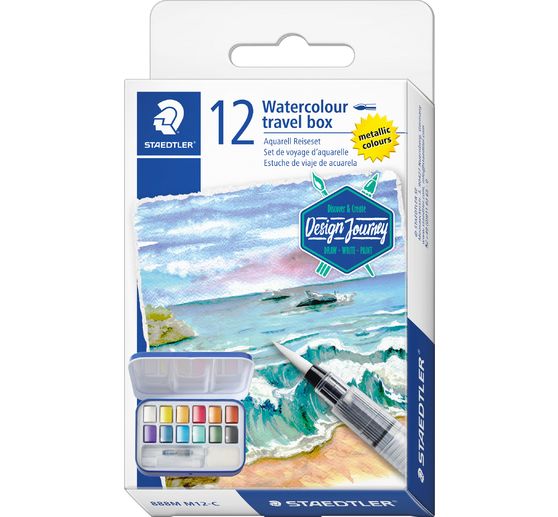 Bo&icirc;te de peinture aquarelle STAEDTLER &laquo; Metallic &raquo;, 12 couleurs
