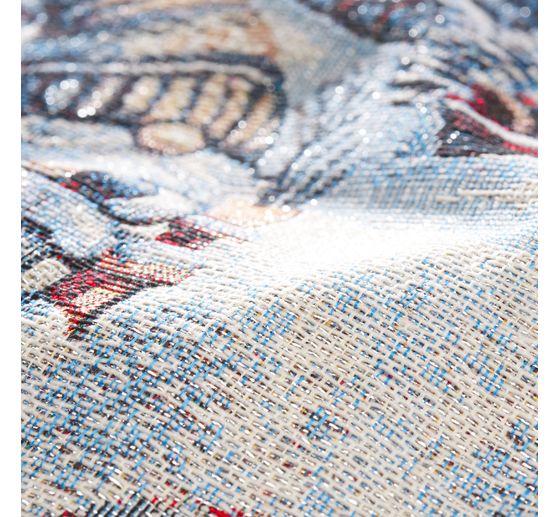 Tapestry fabric with lurex "Snowy Gnomes"