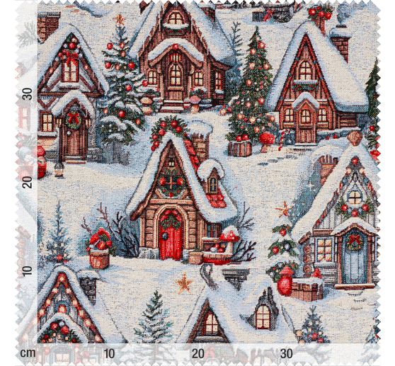 Gobelin-Stoff mit Lurex "Snowy Village"