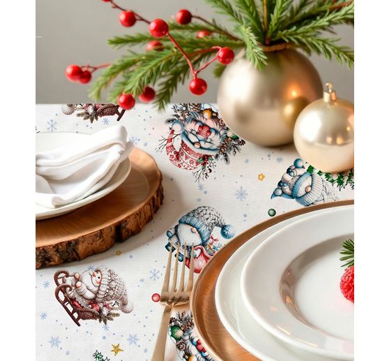 Motiv-Stoff Leinenoptik "Christmas Wonderland"
