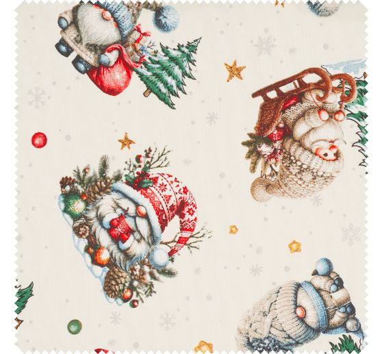Motiv-Stoff Leinenoptik "Christmas Wonderland"