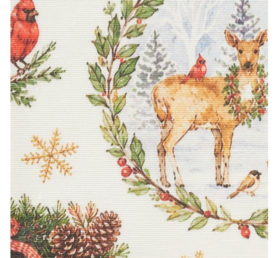 Tissu coton au m&egrave;tre &laquo; Univers de No&euml;l festif &raquo;, enduction acrylique